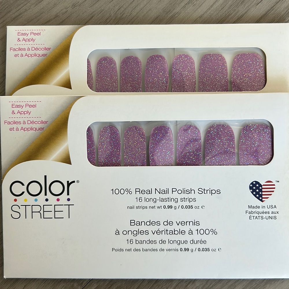 Purple glitter press on nails